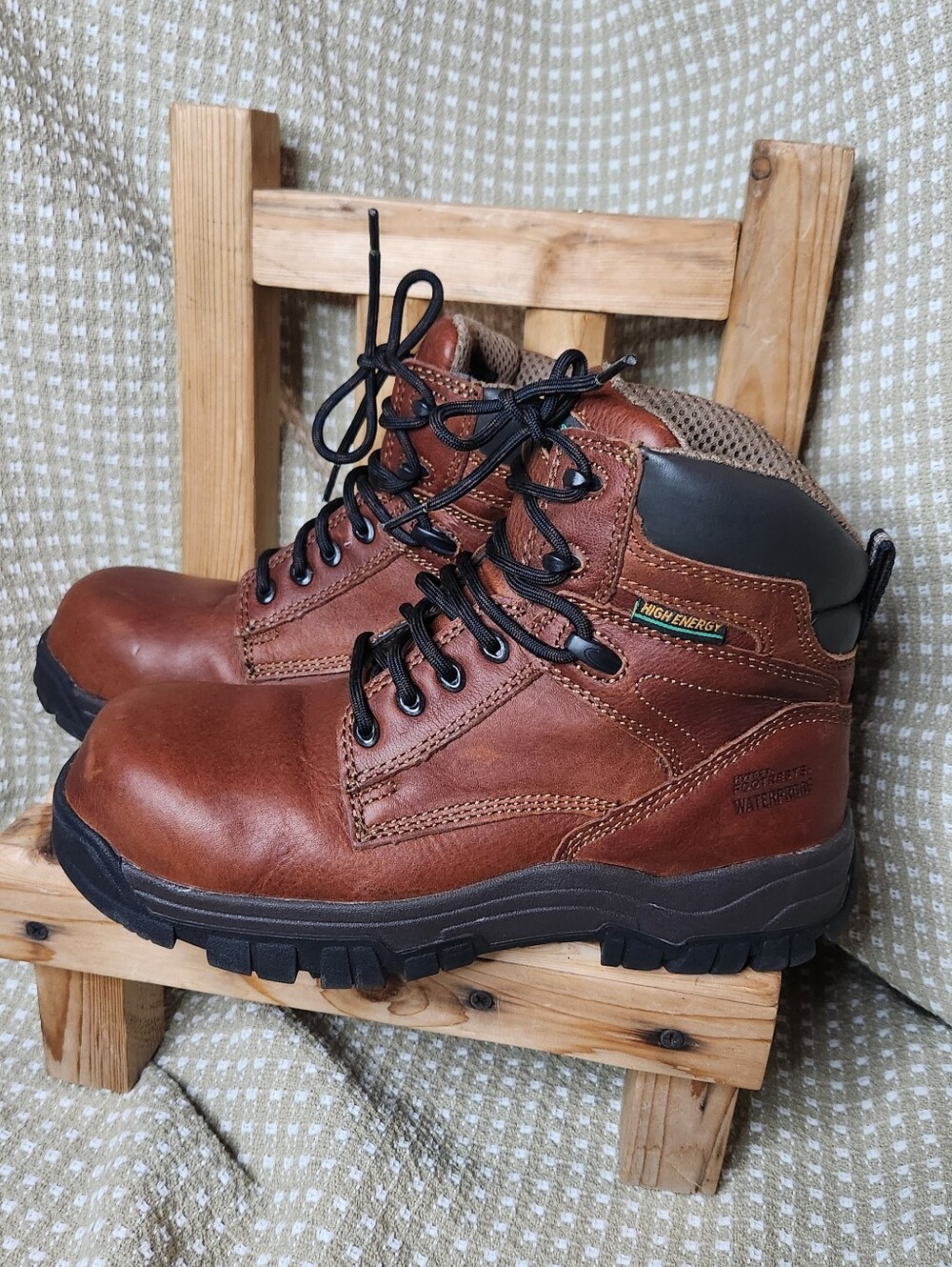 Hytest Footrests WP 6" Brown Leather Work Boots Men's 6.5 Medium EH men's sz 6.5
